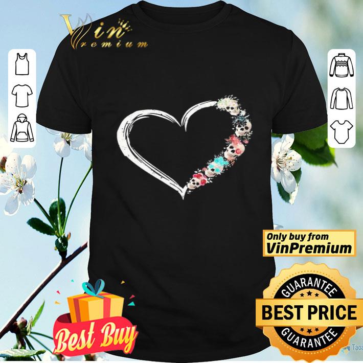 I love skulls heart flower shirt