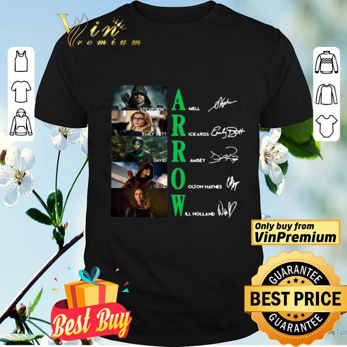 Arrow Stephen Amell Emily Bett Rickards David Ramsey Signatures shirt