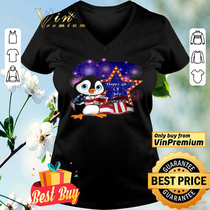 Happy 4th Of July Star Hat Penguin American Flag shirt