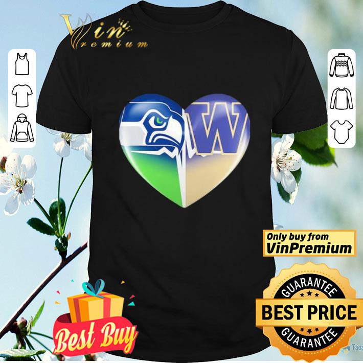 Seattle seahawks and winnipeg blue bombers heart heartbeat shirt