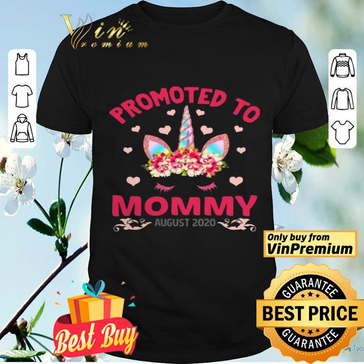 Promoted to Mommy 2020 August Pregnancy Reveals Unicorn Face shirt