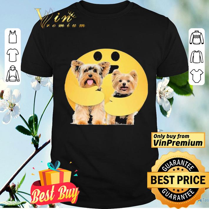 Facebook care emoji hug yorkie dog shirt