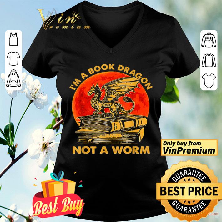 I'm A Book Dragon Not A Worm Sunset shirt