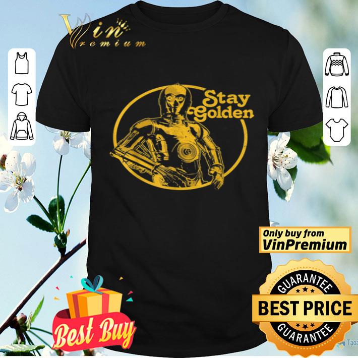 Star Wars C-3PO Stay Golden Text Portrait shirt