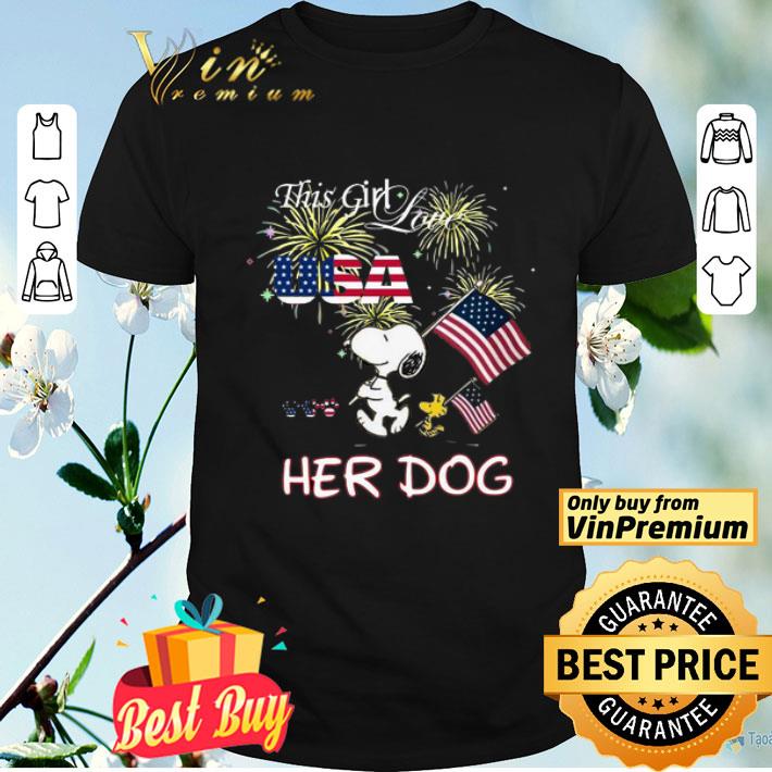 Snoopy Firework This Girl Usa Her Dog 4th Of July American Flag shirt