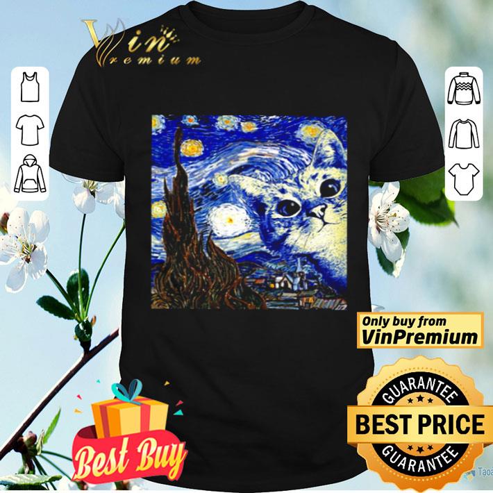 Starry Night Marcel Cat shirt