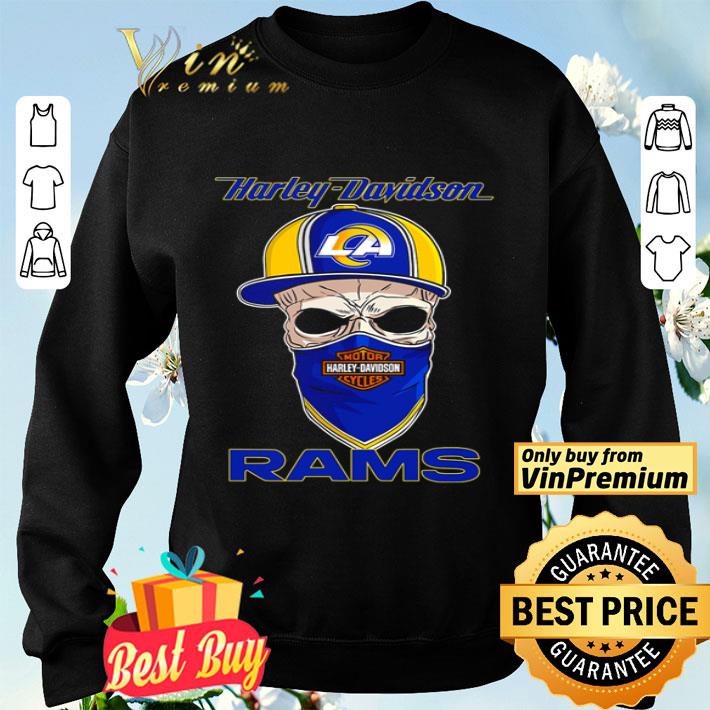 Los Angeles Rams skull wearing Harley-Davidson Cycles mask shirt Los Angeles Rams skull wearing Harley-Davidson Cycles mask shirt