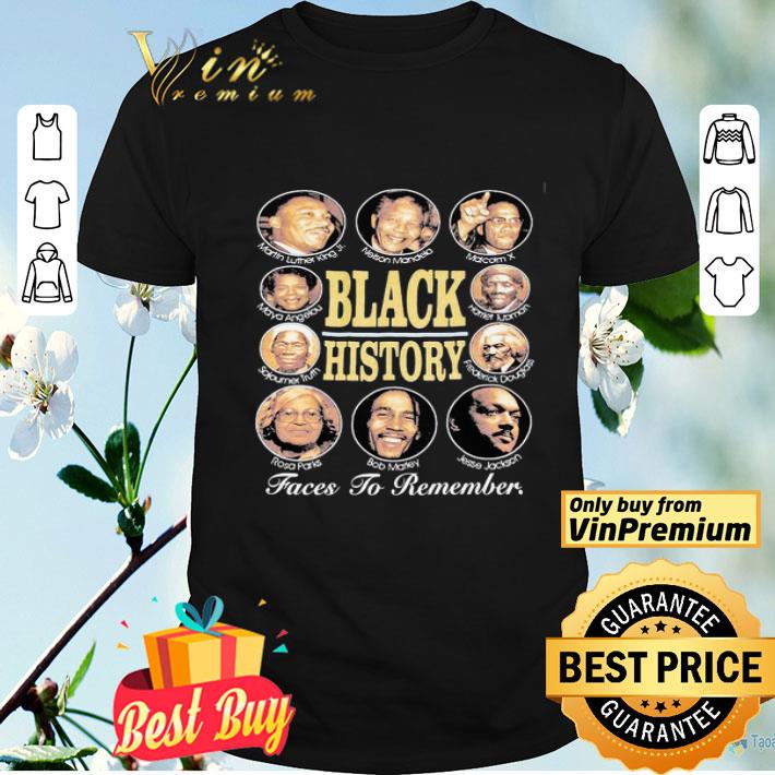 Black history faces to remember malcolm x rosa paris bob marley jesse jackson shirt