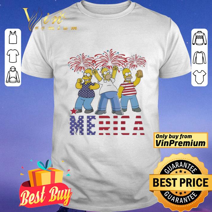 The simpsons merica firework american flag independence day shirt