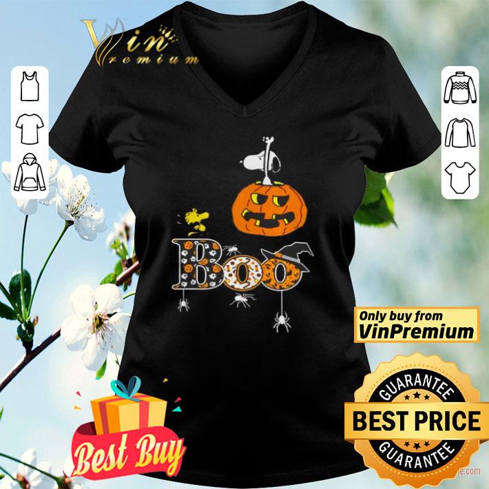 Halloween Snoopy and Woodstock boo black shirt