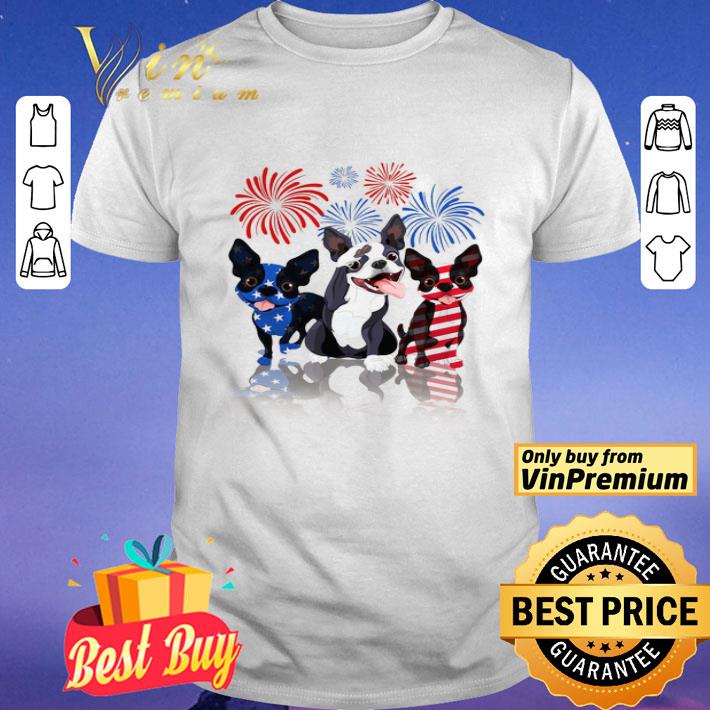 Boston Terrier Happy 4th Of July American Flag shirt