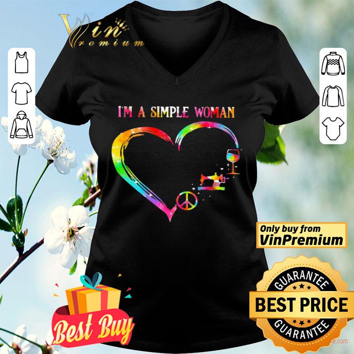 I’m a simple woman heart sewing wine shirt
