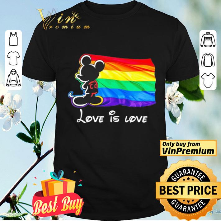 LGBT Mickey Mouse love is love flag shirt