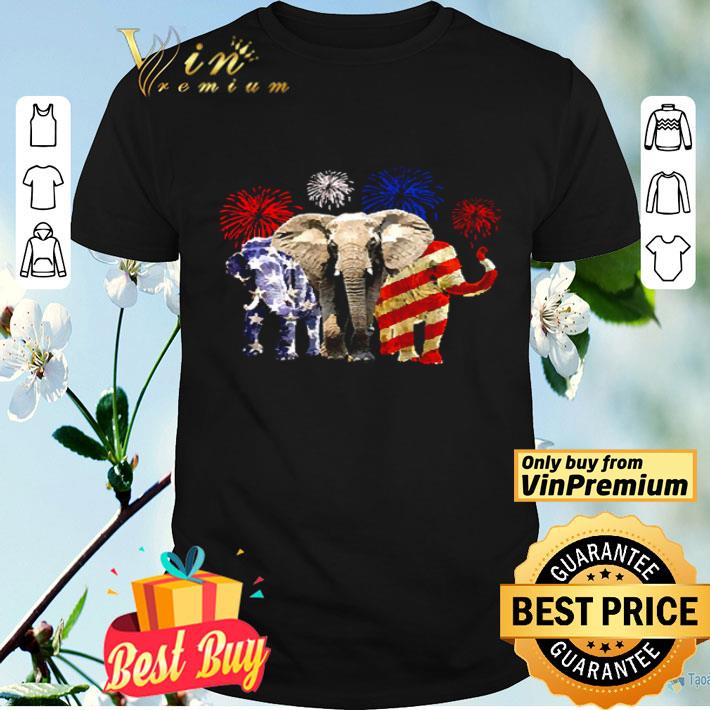 Elephants red white and blue 4th of July independence day shirt