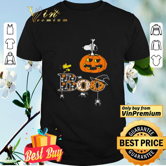 Halloween Snoopy and Woodstock boo black shirt