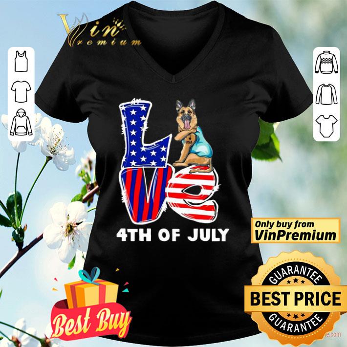 German Shepherd Dog Tattoo I Love USA 4th Of July shirt