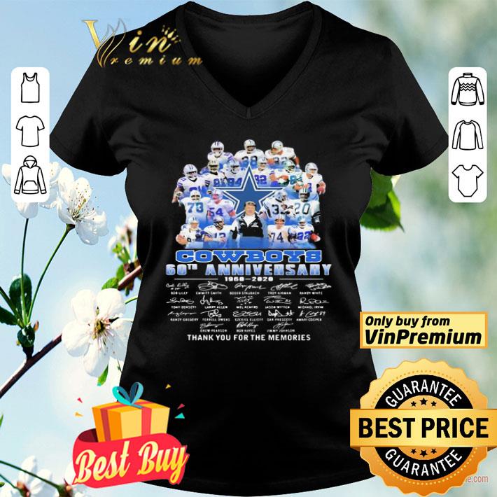 Dallas cowboys football 60th anniversary 1960 2020 thank you for the memories signatures shirt