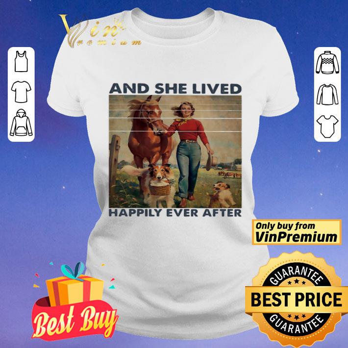 And She Lived Happily Ever After Girl Horse Dog Vintage shirt