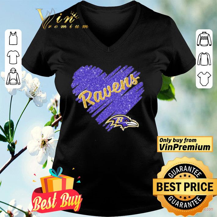 Love baltimore ravens football team heart diamond shirt