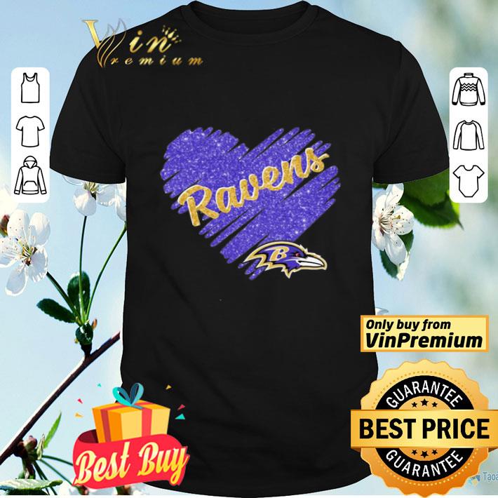 Love baltimore ravens football team heart diamond shirt