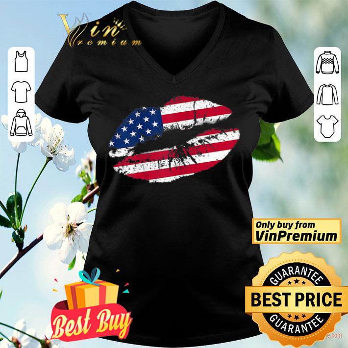 4Th Of July Kiss Lips American Flag shirt