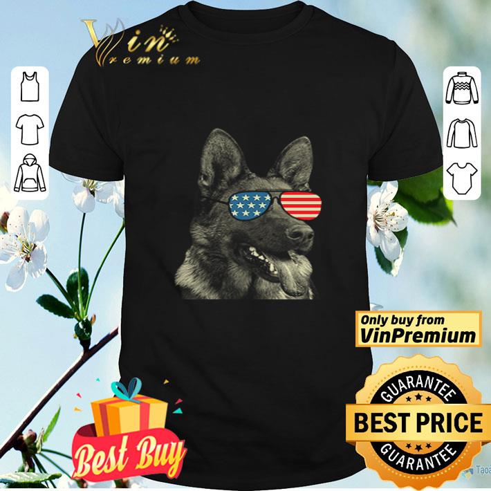 German shepherd american flag sunglasses 4th of july shirt