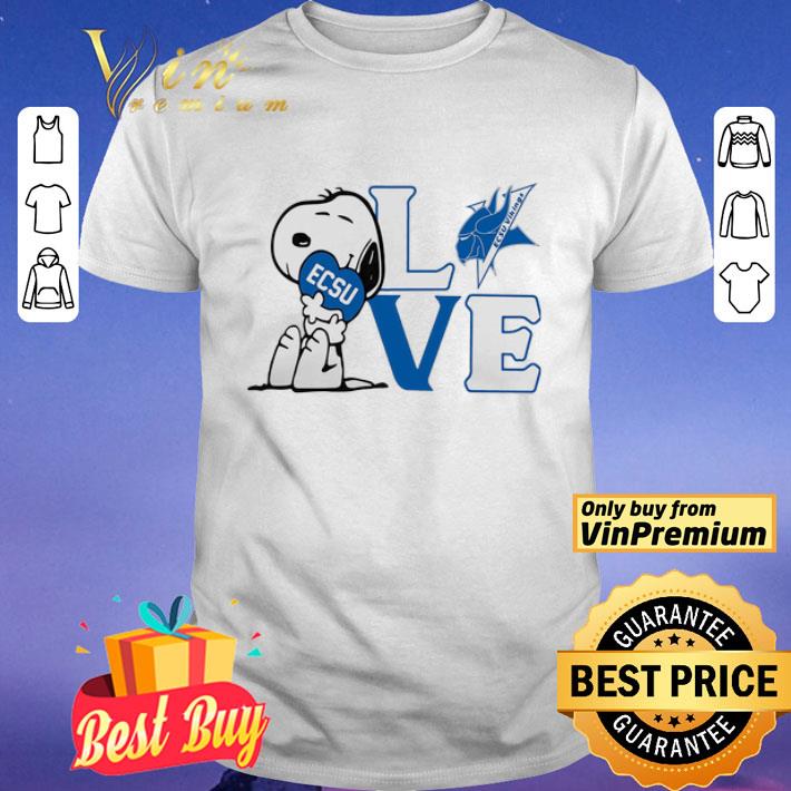 Snoopy love ecsu elizabeth city state university heart shirt