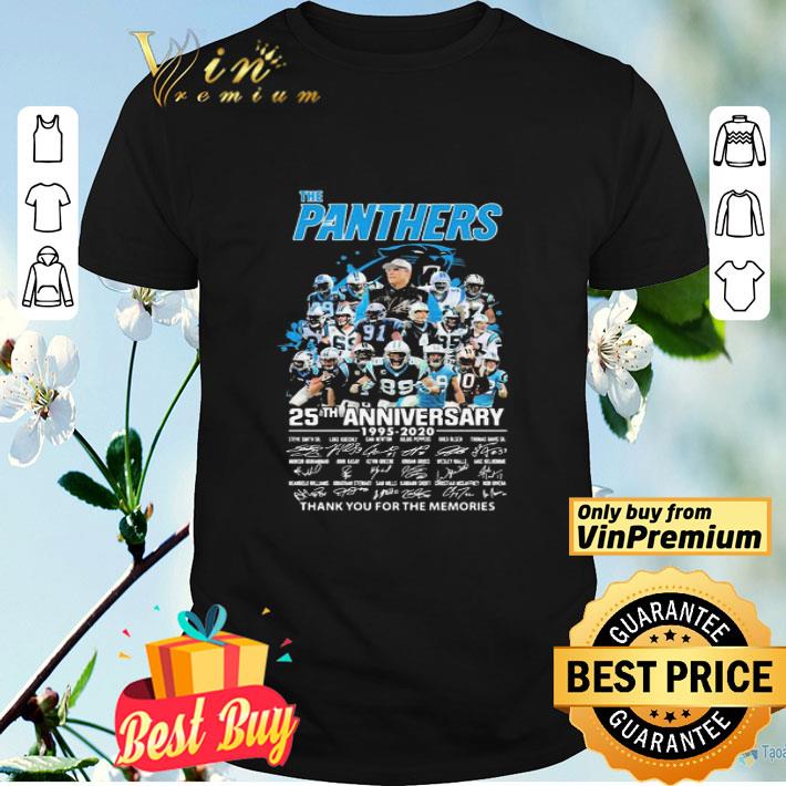 The carolina panthers football 25th anniversary 1995 2020 thank you for the memories signatures shirt