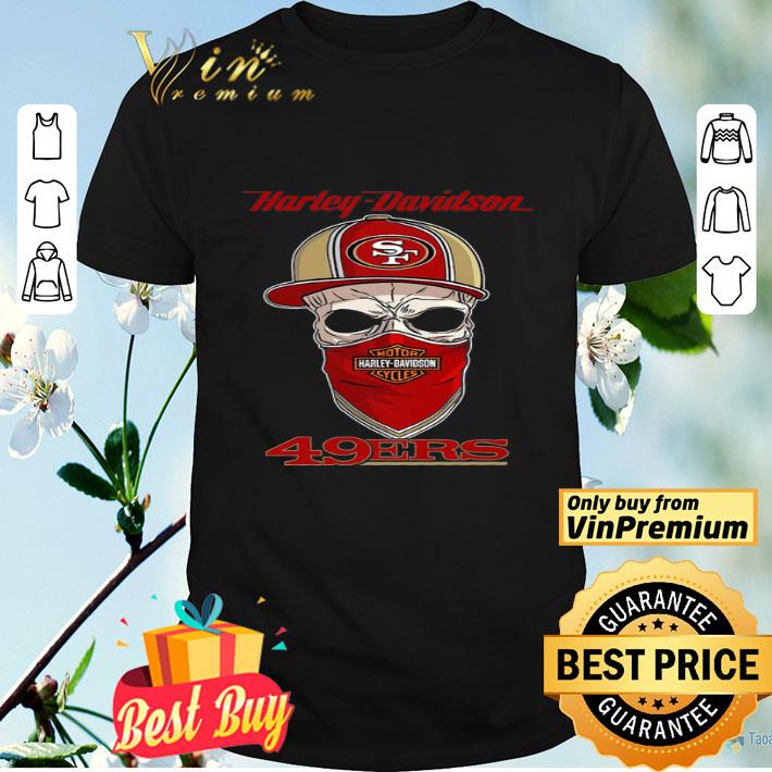 Skull mask Motor Harley Davidson Cycles San Francisco 49 Ers shirt