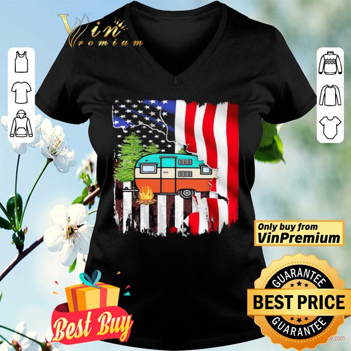 Camping american flag happy independence day shirt