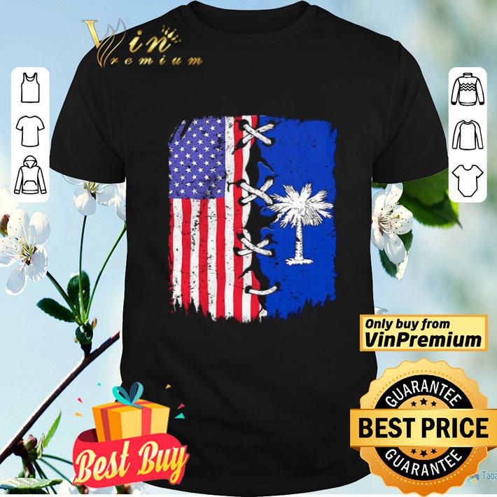South Carolina And American Flag Independence Day shirt