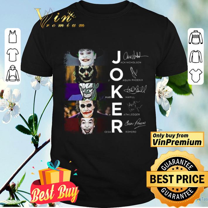 Joker Movie Signature Jack Nicholson Joaquin Phoenix Mark Hamill Heath Ledger shirt