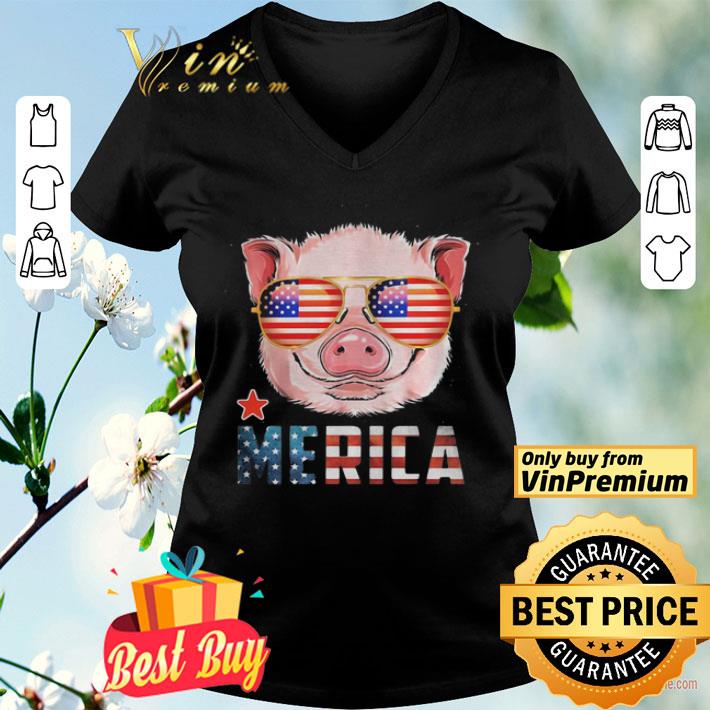 Pig Cute Merica American Flag Star shirt