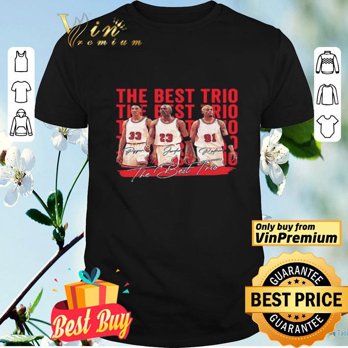 The Best Trio Signatures 33 Pippen Bulls 23 Michael Jordan 91 Dennis Rodman shirt