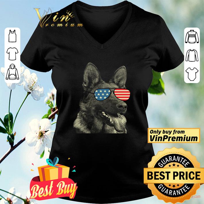 German shepherd american flag sunglasses 4th of july shirt