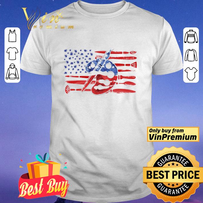 Painting american flag independence day shirt
