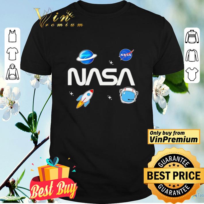 Neon riot nasa planets black shirt