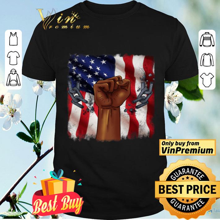 American flag The fist broken chain shirt