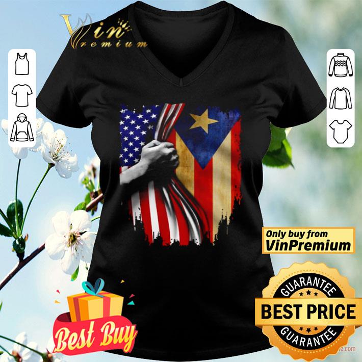 America Flag and Puerto Rican Flag inside me shirt