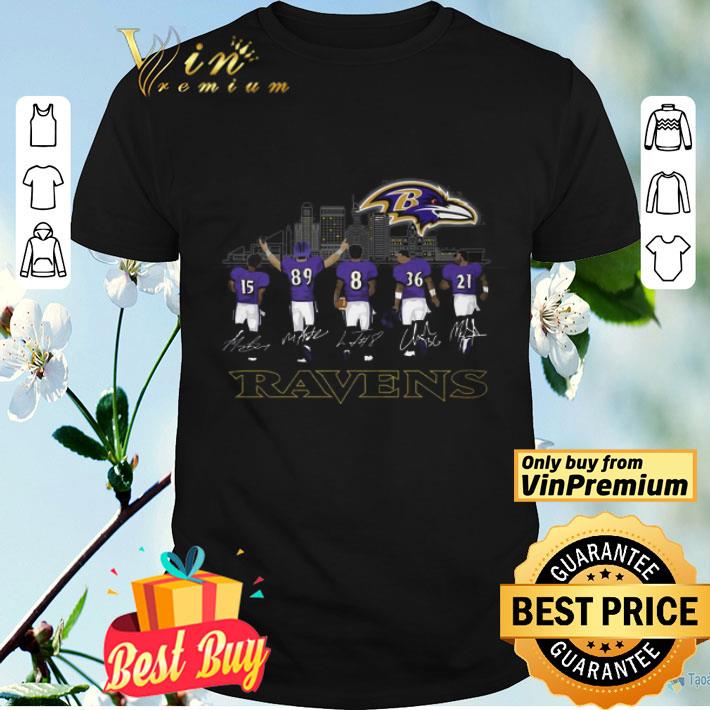 Ravens #15 #89 #8 #36 #21 Legends signatures shirt