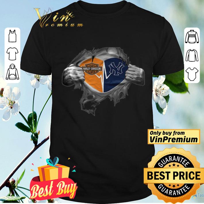 Blood Inside Me Motor Heart Harley Davidson Cycles VS New York Yankees shirt