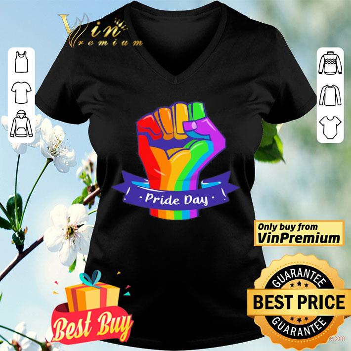 Pride Day Rainbow Colored Hand With A Fist Raised Up LGBT shirt