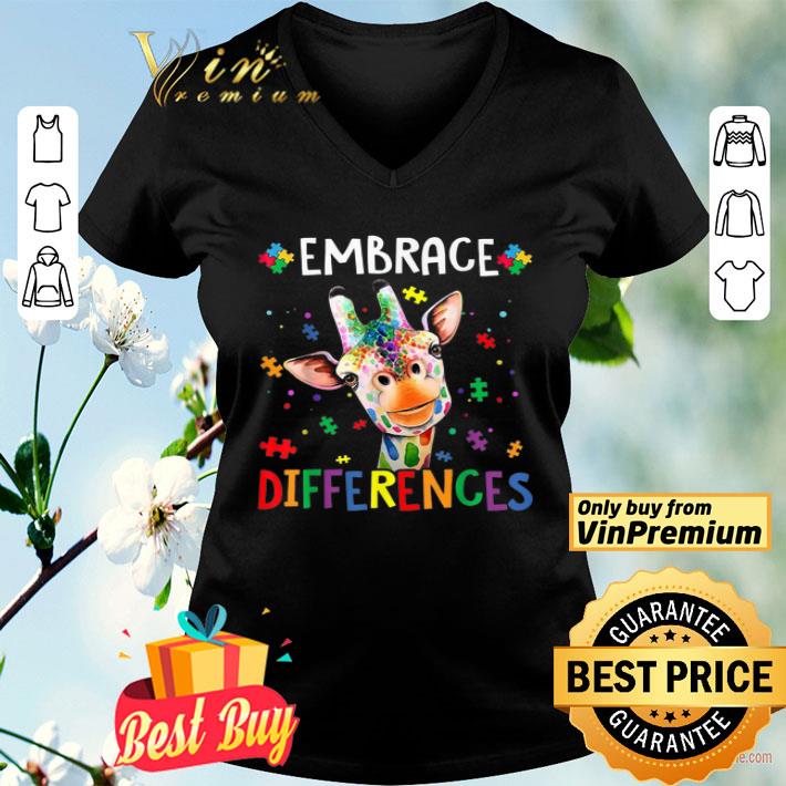 Puzzle Piece Autism Giraffe Embrace Differences shirt