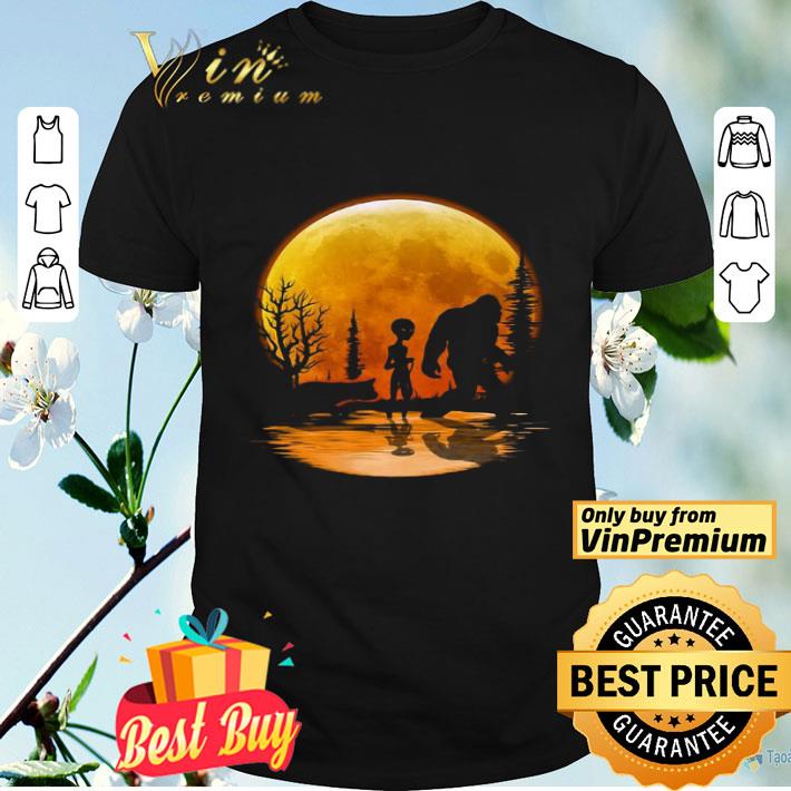 Bigfoot Alien Dog Orange Moon shirt