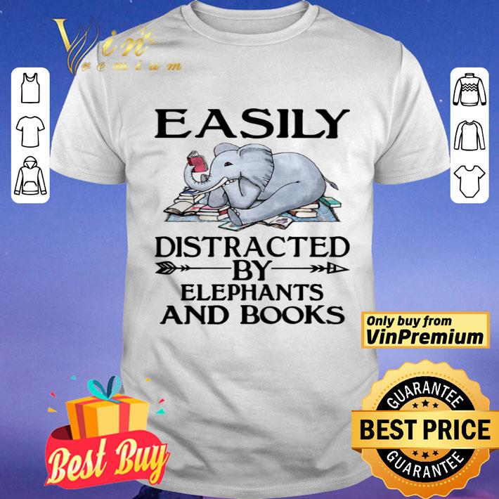 Easily distracted by elephants and books shirt