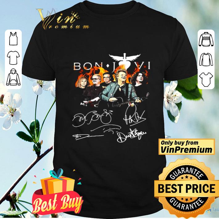Logo Bon Jovi Band Members Signatures shirt