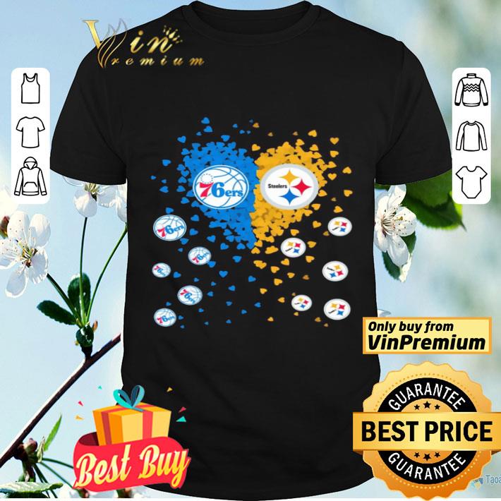76ers and Steelers true love heart shirt