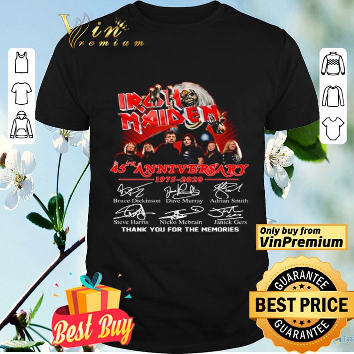 Iron Maiden 45th Anniversary 1975 2020 thank you for the memories shirt