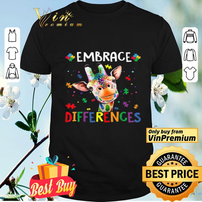 Puzzle Piece Autism Giraffe Embrace Differences shirt