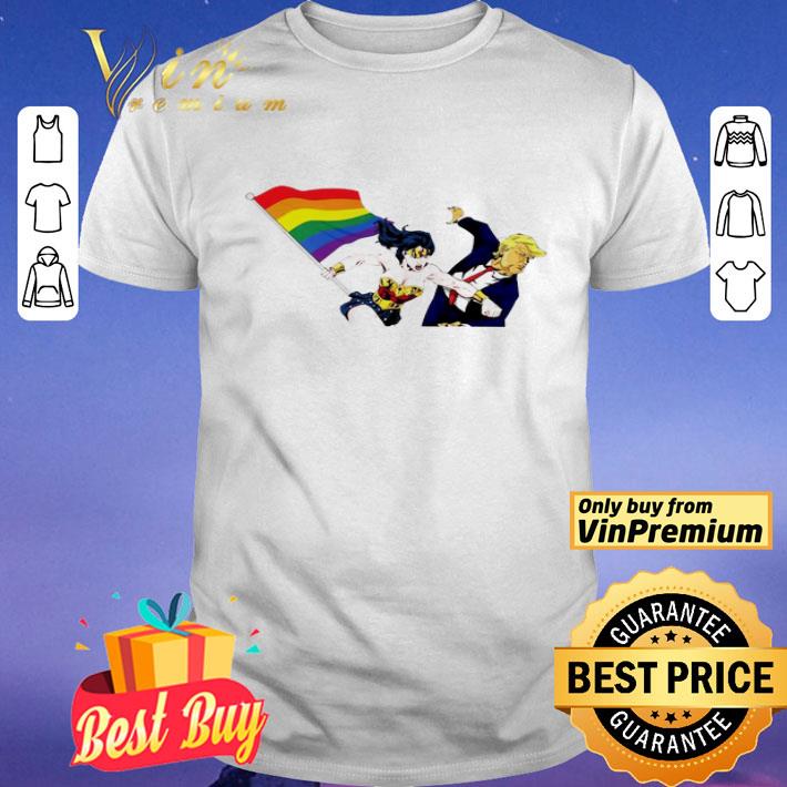 LGBT flag Superwoman and Donald Trump shirt